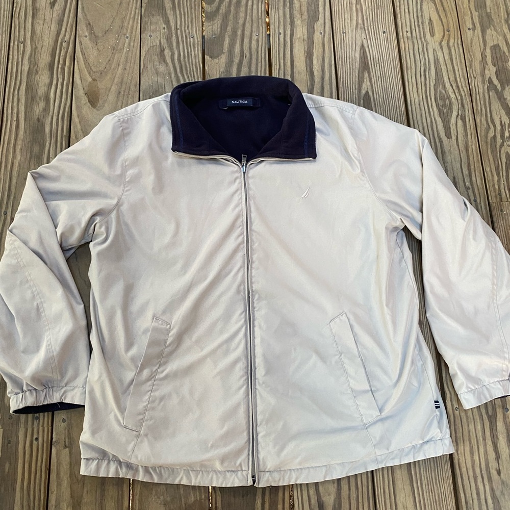 Nautica Light Gray Windbreaker Jacket
